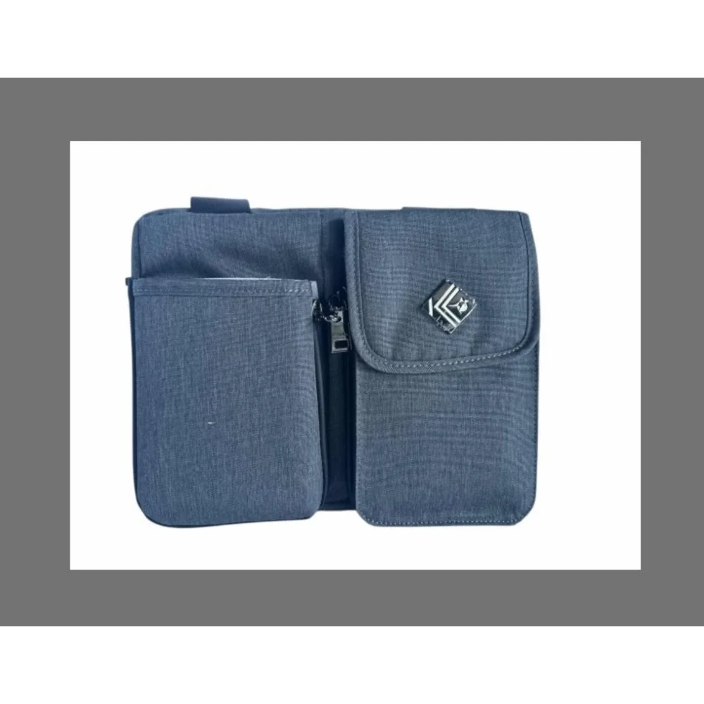 The KangaLife Nylon Traveler‎ Messenger Bag NEW RFID Wallet Bottle Pocket Gray